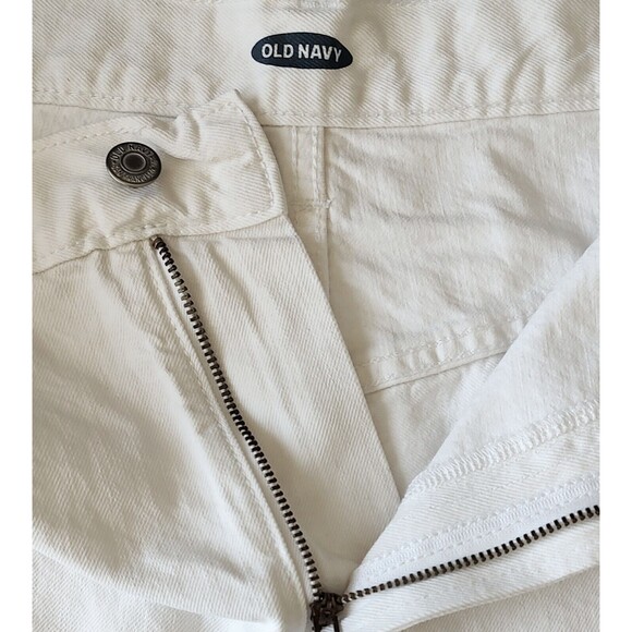 Old Navy White Denim Jean Cutoff Shorts Raw Hem High Rise - Picture 3 of 14